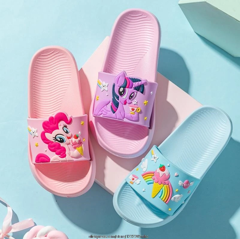 

Summer Children Slippers My Little Baby Girl Pony Girls Indoor Antiskid Toddler Sandals Soft Comfortable Beach Flip Flops Shoes