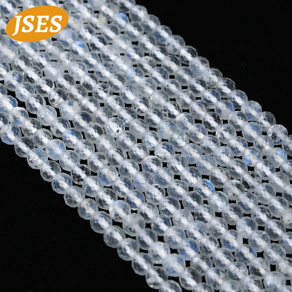 Натуральный лунный камень без черного пятна граненые бусины для изготовления