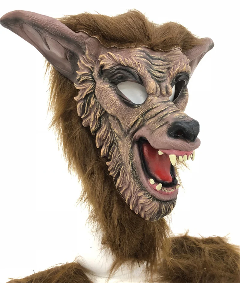 

Halloween Mask Party New Warewolf Cosplay Animal Wolf PVC Headgear Festival Carnival Costumes Prop Beaster Gloves