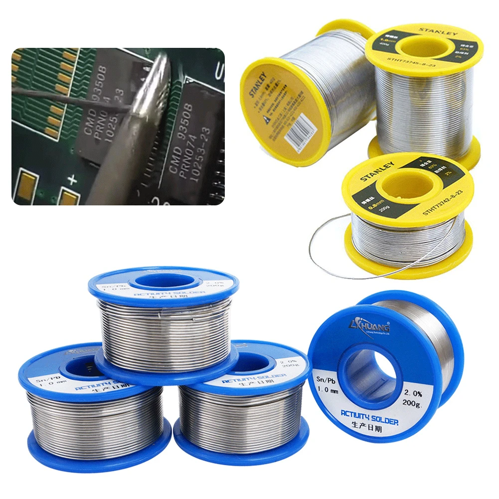 Оловянно-свинцовый припой с канифольным ядром 100 г 0 6/0 8/1/1 63/37 флюс 2.0% 45 футов |