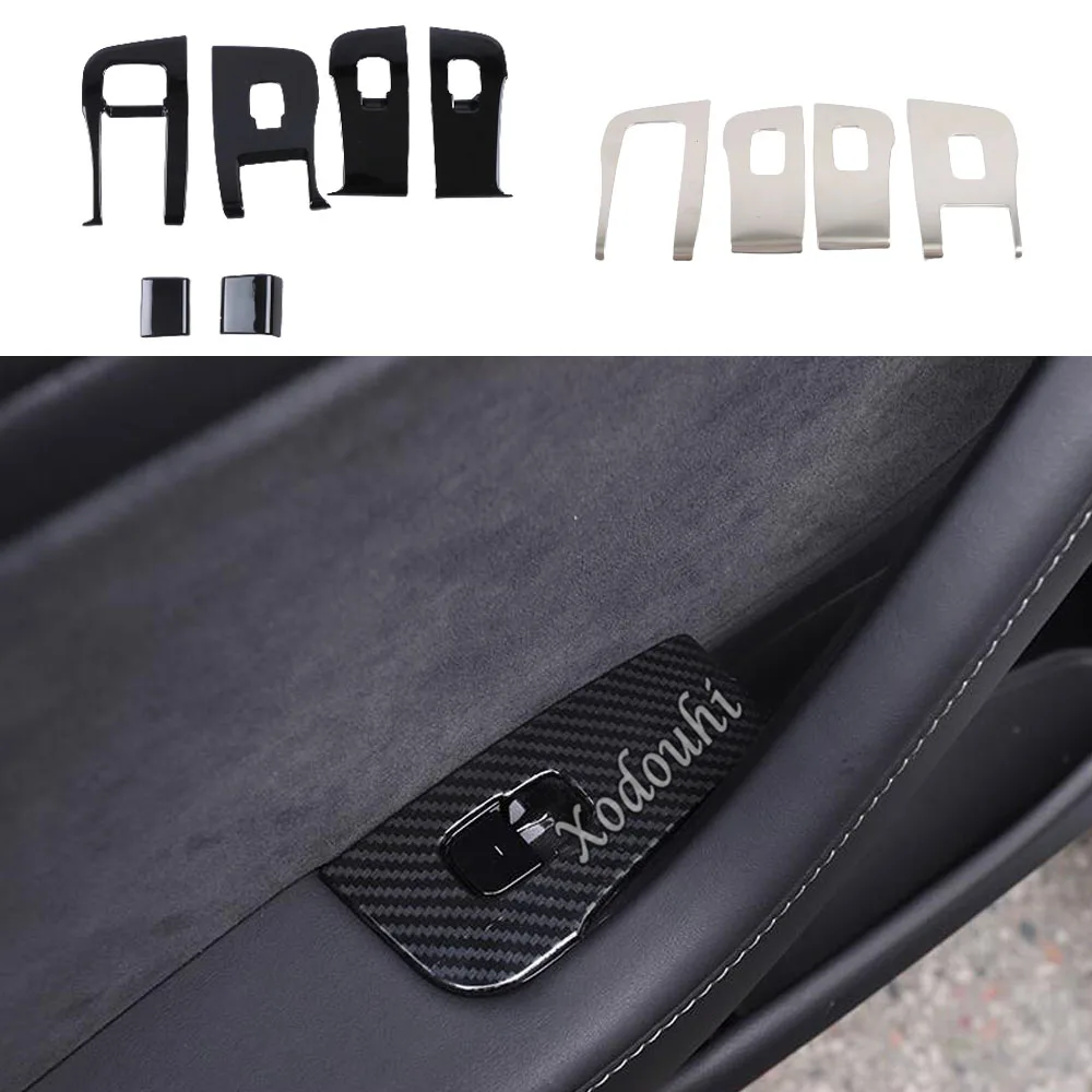 

For Tesla Model 3 Model3 2017 2018 2019 2020 2021 2022 2023 Sticker Lamp Door Window Glass Armrest Switch Panel Trim Frame 6PCs