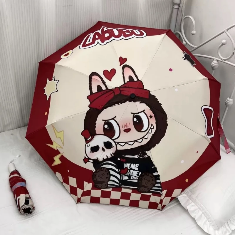 Аниме Labubu Monster аксессуар автоматический зонт от солнца солнцезащитный крем