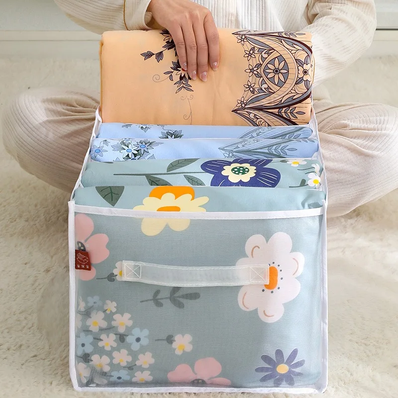 

Best Selling Sheets Quilt Cover Storage Box Clothes Jeans Bath Towel Quilt Cover Four-Piece Storage Box WardrobeOrganizerStorage
