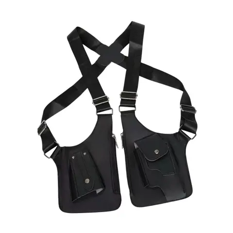 Сумка-кошелек на плечо с защитой от краж, винтажная, с потайным карманом, портативная, из ткани Оксфорд, на двойном ремне