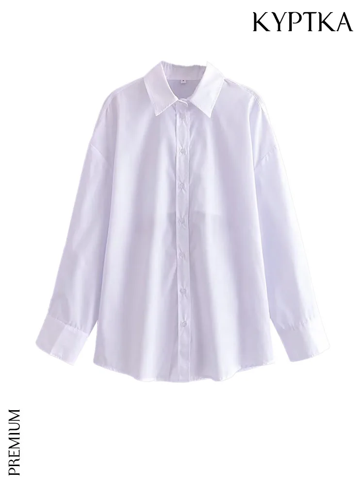 

KYPTKA Women Fashion Open Back With Drawstring Poplin Shirts Vintage Long Sleeve Button-up Female Blouses Blusas Chic Tops