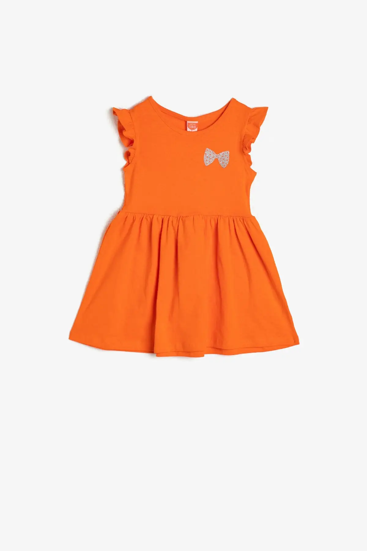 

Orange Baby Girls Knitted Dress Cotton Sleeveless Bike Collar Clothing