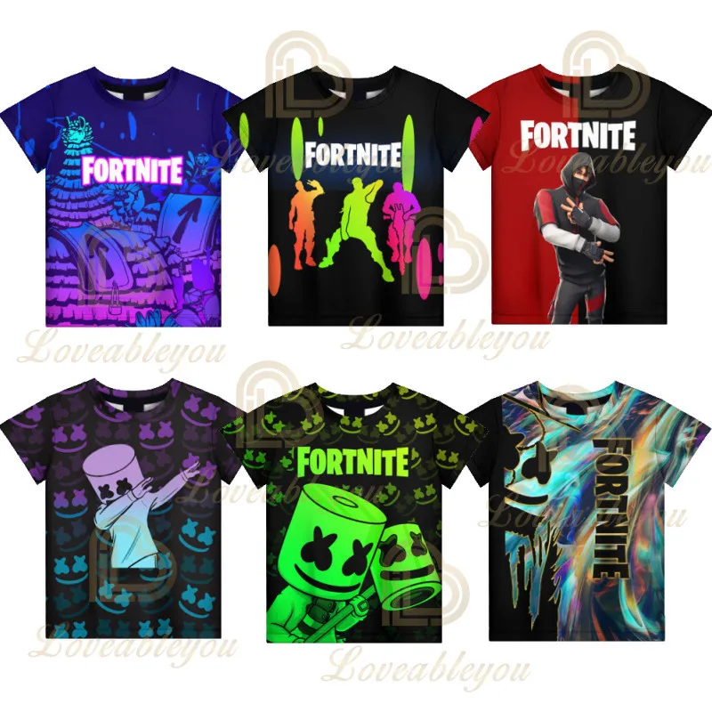 

Fortnite T Shirt 3D Printed Children Kids Streetwear Clothes Battle Royale Boys Girls Summer Short O-Neck Tshirt Teen Tops