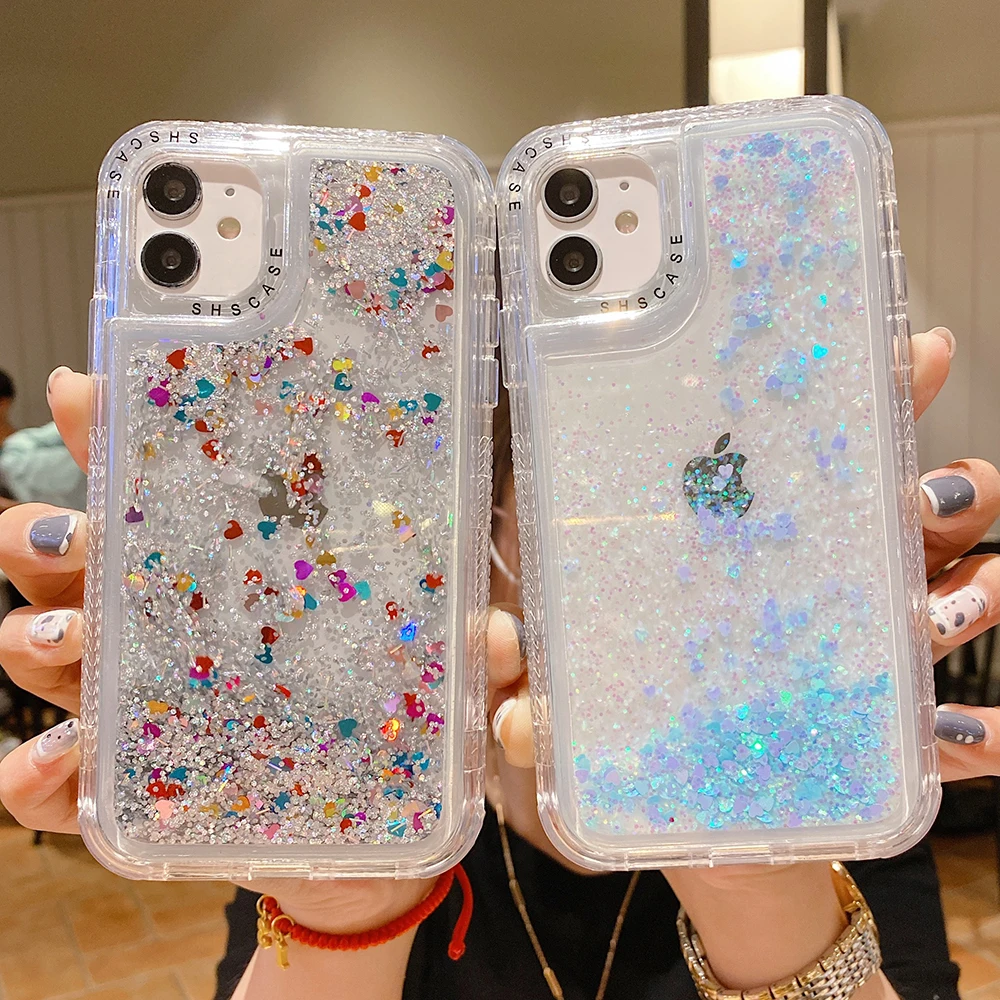 

Чехол для телефона Dynamic Qicksand с жидкостью и блестками для iPhone 13, 12, 11 Pro Max, XR, XS Max, X, 7, 8 Plus, мягкий силиконовый бампер, задняя крышка