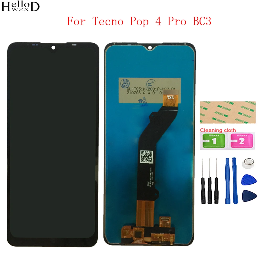 

6,52 дюймовый 100% протестированный ЖК-дисплей для Tecno Pop 4 Pro BC3, ЖК-дисплей, детали для замены + Инструменты