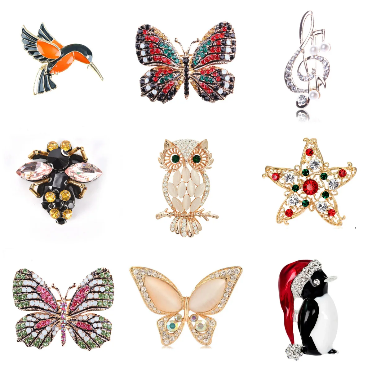 

Fashion Handmade Cute Birds Parrot Pin Brooches For Women Enamel Pin Crystal Animal Baby Bird Brooch Pin Christmas Jewelry