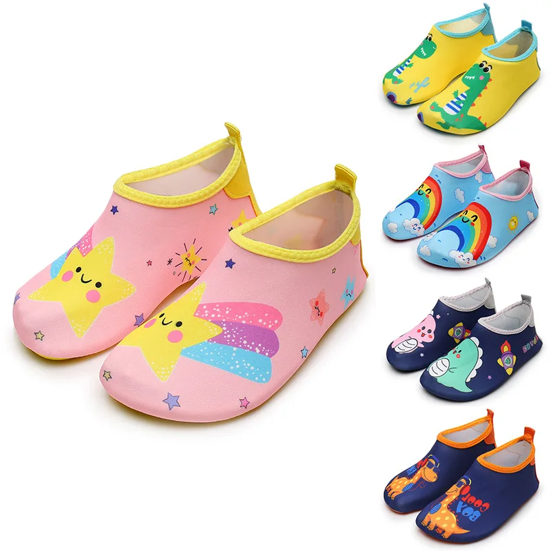 

Kids Cartoon Barefoot Beach Outdoor Swimming Surf Sea Slippers Quick-Dry Aqua Shoes Boy Girls Soft foldable Diving Wading Shoes