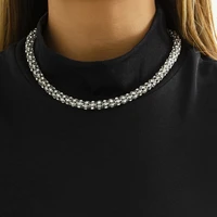 gothic punk crystal big chunky chain necklace steampunk men hip hop thick twisted snake choker necklace women fashion jewelry