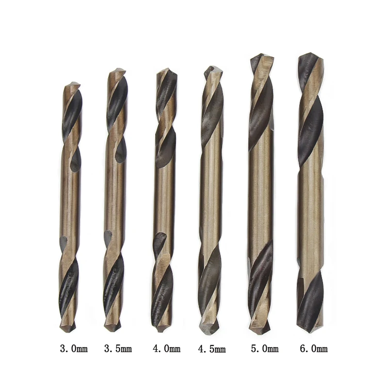 

6 Шт., Набор Спиральных Сверл С Двойной Резьбой Из Быстрорежущей Стали, 3-6 Мм, Двойная Дрель Для Металла, Нержавеющей Стали
