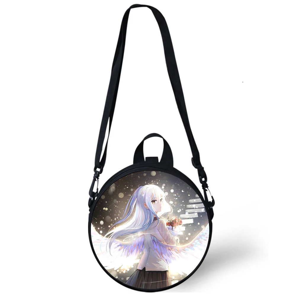 Angel Beats Tachibana Kanade Child kindergarten Bag 3D Print Crossbody Shoulder Bags School Women Mini Round Bagpacks Rugtas Bag