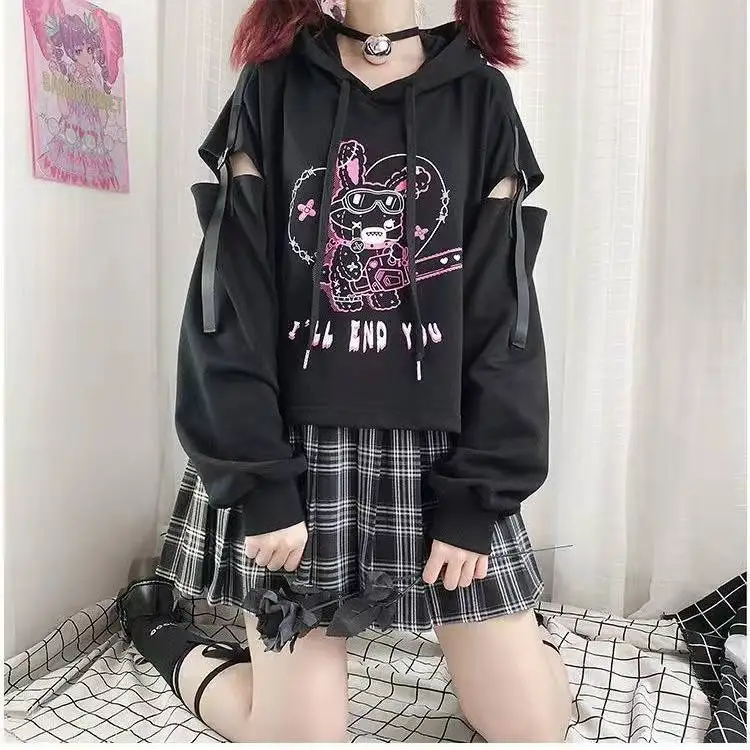 

2022 New Crop Women's Hoodie Rabbit Blouse for Girls Cute y2k Style
