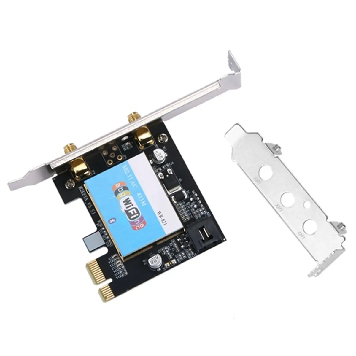 Фото НОВИНКА! Двухдиапазонная беспроводная Wi-Fi/Bluetooth-карта PCI-EX1, 433 Мбит/с, 802.11a/B/G/Ac, 2.4/5 ГГц, BT 4.0 на чипе Realtek RTL8821AE для настольных ПК №1
