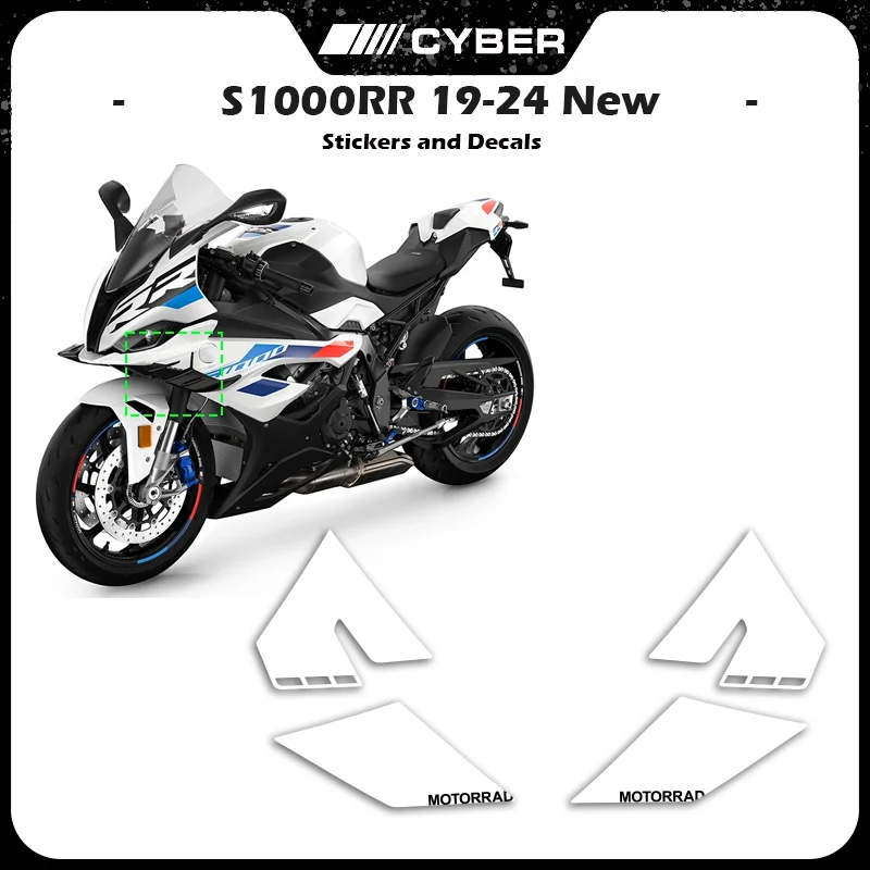 

Для BMW S1000RR 2023/2024 наклейки на обтекатель мотоцикла- красные и белые аэродинамические наклейки с крылышками