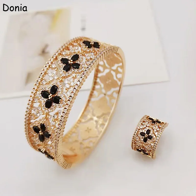 

Donia Jewelry Fashion Chain Bracelet AAA Zircon Four Leaf Flower Set Bracelet Ladies Jewelry Luxury Ring Bracelet