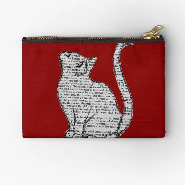 

Books And Cats And Books And Cats Zipper Pouches Underwear Cosmetic Key Wallet Socks Pure Pocket Packaging Women Storage Small