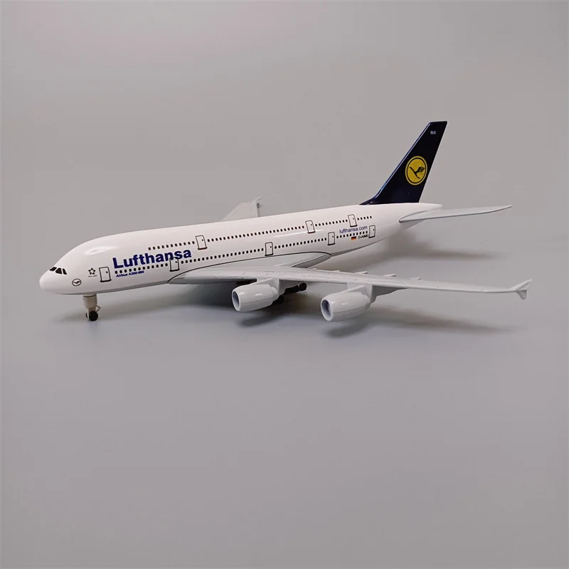 

18*20 см, сплав металла, Германия, Air Lufthansa, аэробус 380 A380 авиакомпании, модель самолета, литые модели самолета, w колеса
