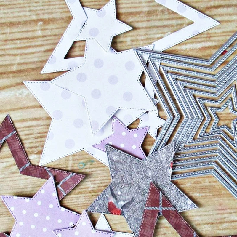 

8PCS/SET Basic Stars Cutting Dies Carbon Steel Cutting Dies Scrapbooking Decorative Paper Cards