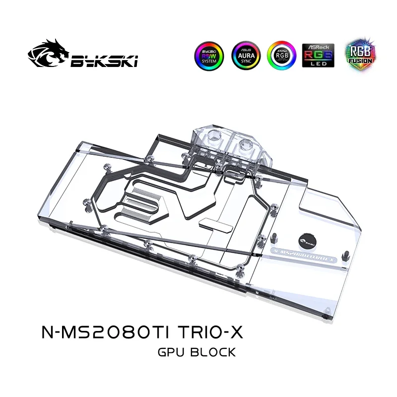 Bykski N-MS2080TI TRIO-X охладитель воды для видеокарты блока графического процессора MSI