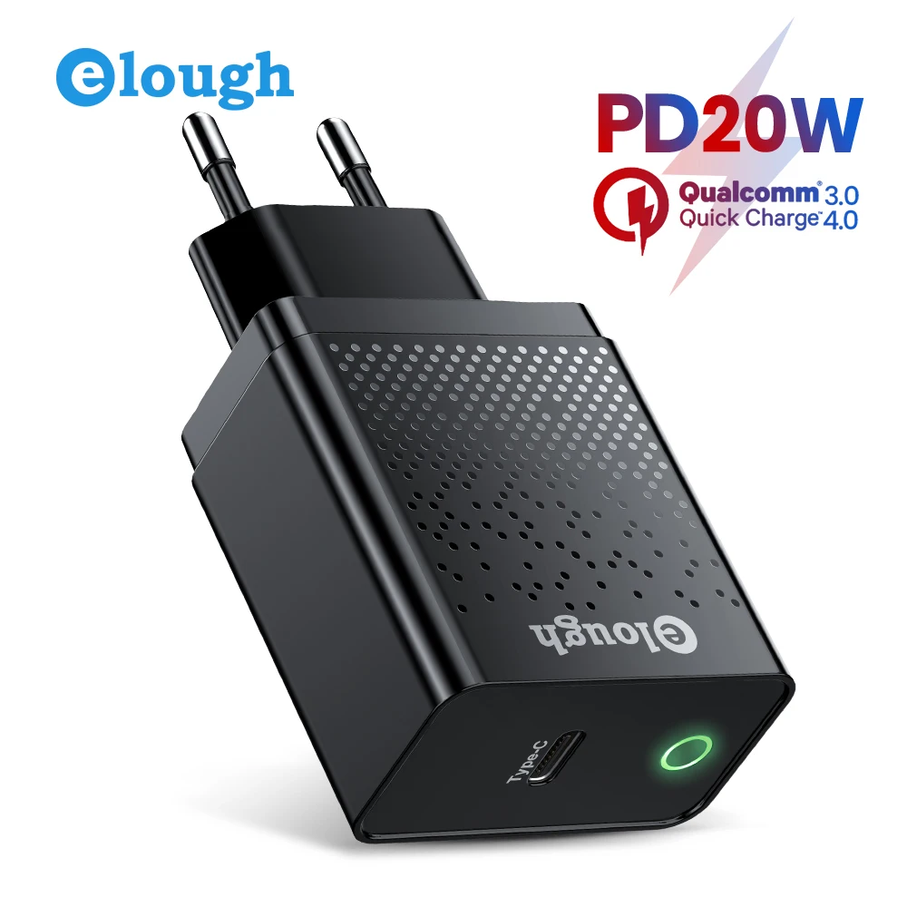  Elough PD 20W USB C Charger For iPhone 13 12 11 Pro Max Quick Charge 4.0 3.0 QC Fast Charger Wall Adapter For Xiaomi Samsung 