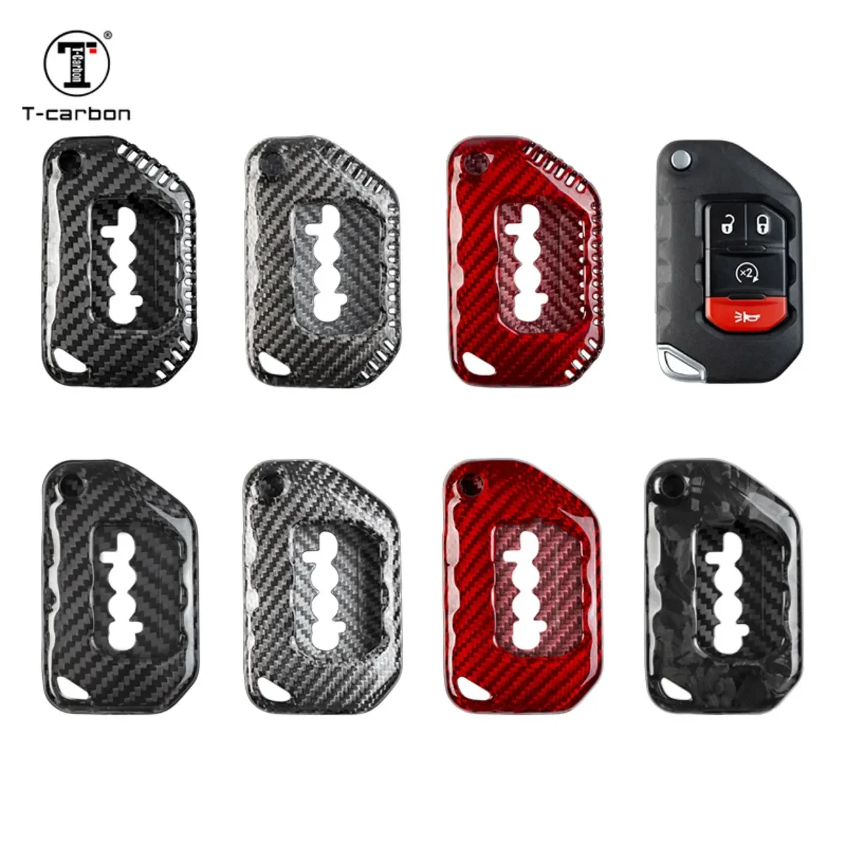 T-carbon новый чехол для ключей от автомобиля подходит Jeep Wrangler JT Gladiator 2018-2021 с