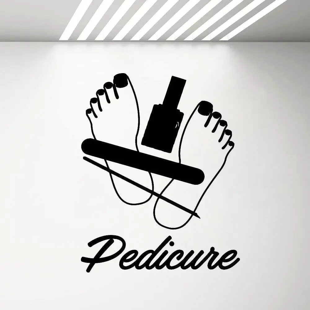 Наклейка на стену для маникюрного салона маникюр педикюр наклейка окно салон
