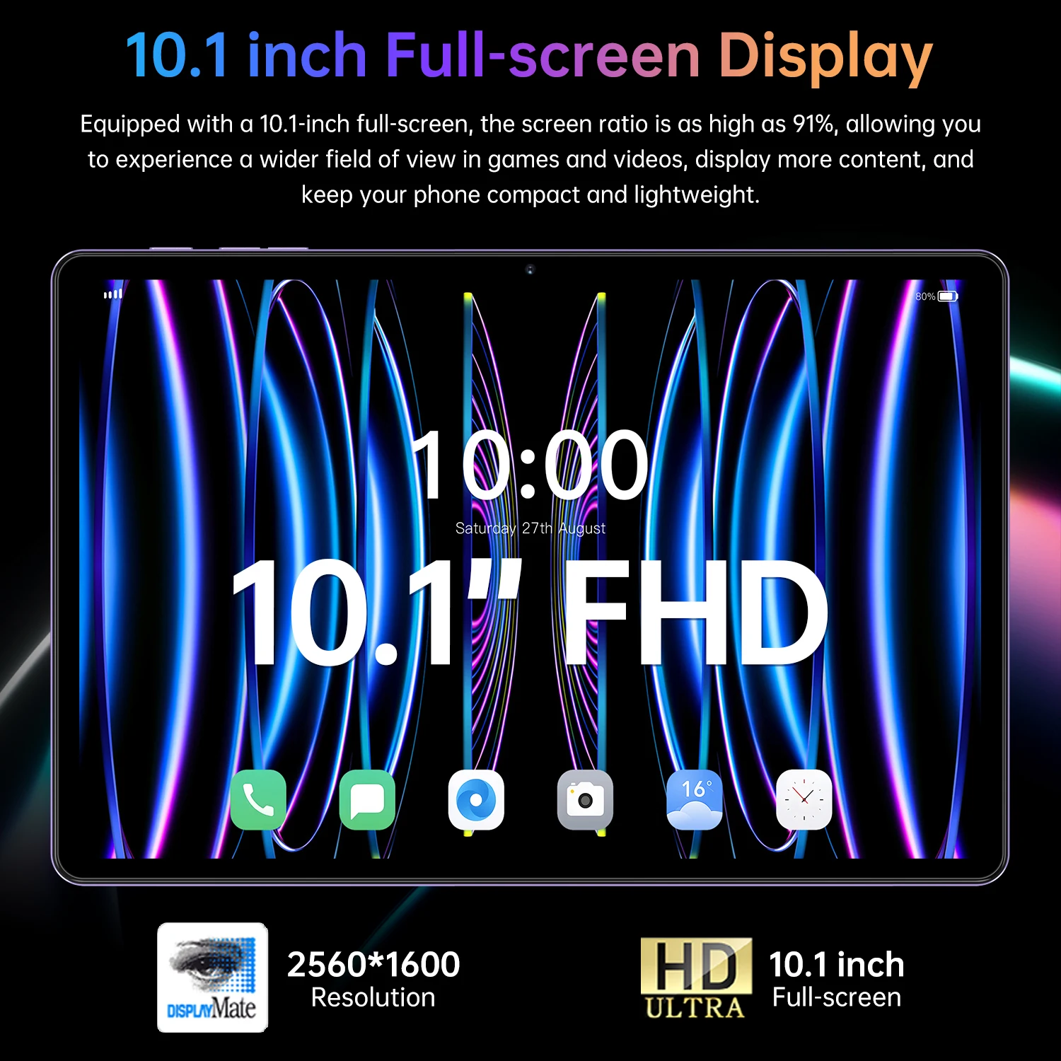 Фото Новый планшет 2026 года, глобальная версия, 16 Pro, 10.1 дюйма, HD 4K, Android 15, 16 ГБ + 1 ТБ, 10000 мАч, 5G, Dual SIM, WiFi, GPS №2