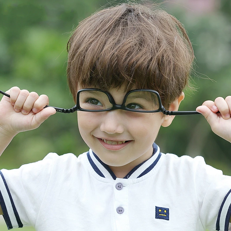 

Мягкие детские очки, голубая фоторамка, гибкие TR90 очки из силикагеля со шнурком, оптические очки для близорукости, оправа K306