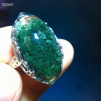 natural green phantom quartz crystal adjustable ring 2714 5mm water drop ring 925 silver phantom women men jewelry aaaaaa