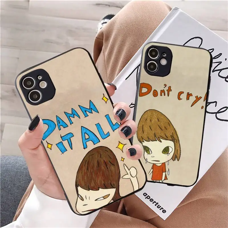 

Yoshitomo Nara artnet Anime Girl Phone Case For iphone 12 11 13 7 8 6 s plus x xs xr pro max mini shell