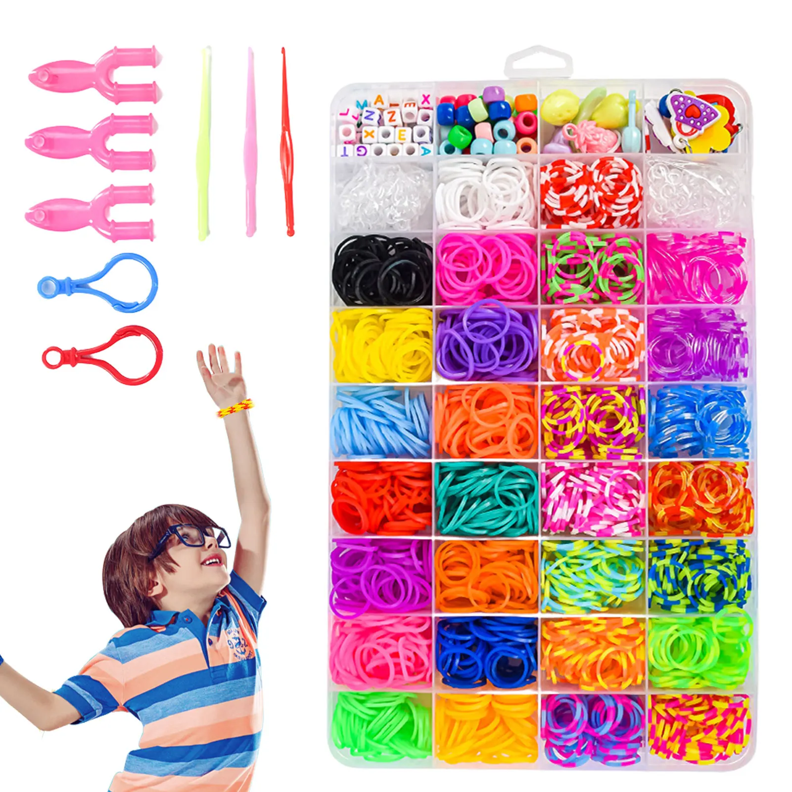 

Loom Band Refill Kit 1400 Rubber Loom Band Refill Set 1400 Colorful Loom Band Kits With 30 Colors Loom Band Refill Gifts For