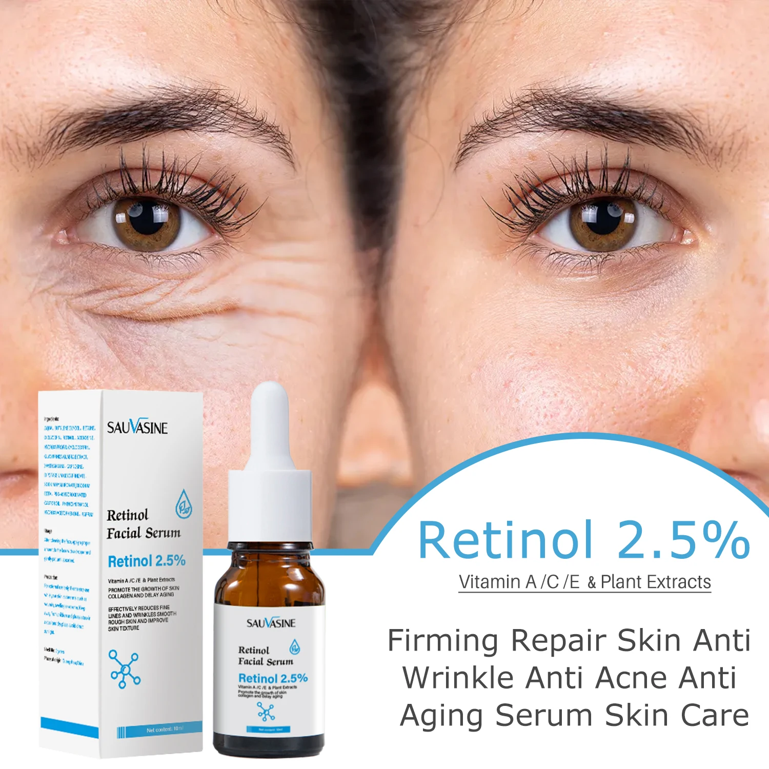 

Retinol 2.5% Facial Serum Anti Wrinkle Remove Dark Spots Face Essence Anti-Aging Whitening Serum Facial Skin Care Products