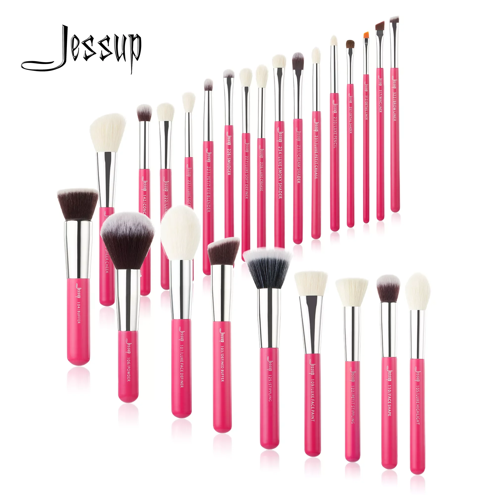 

NEW2023 brushes 25pcs Professional Makeup Brushes Set Foundation Powder Blushes Precision Eyeshadow Eyeliner Eyebrow Rose-carmin