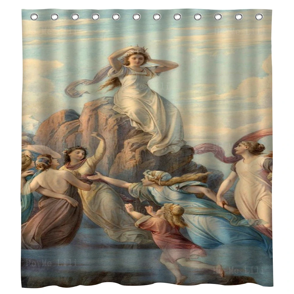 

Greek Mythology Muses Virgin Beauty Medieval Female Portrait Romanticism Renaissance Art Bathroom Decor Shower Curtain