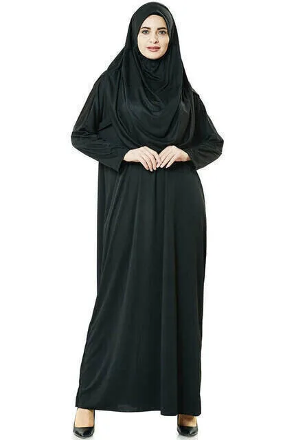 IQRAH One-Piece Prayer Gown-Prayer Rug-Rosary-Worship Set-Black