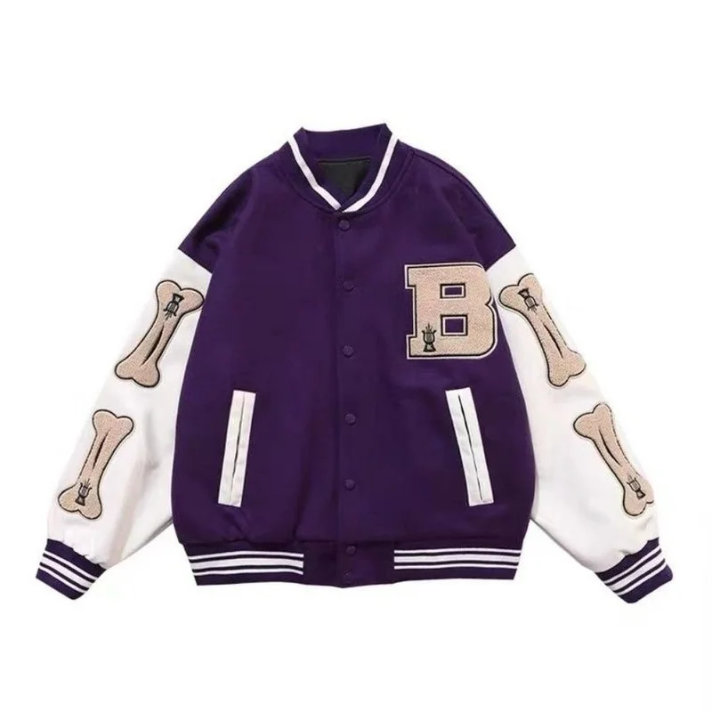 

Embroidery Bomber Jackets Men's Coat Harajuku Baseball Jacket 2021 Autumn Unisex Boyfriend Style Varsity Hiphop Streetwear