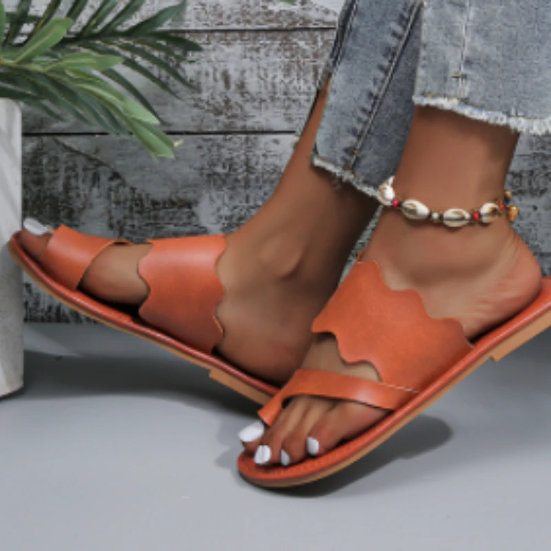 

2023Summer Women Flats Clip-toe Slippers Beach Shoes Fashion Rome Sandals Slingback Slides Flip-flops Wholesale Dropshipping