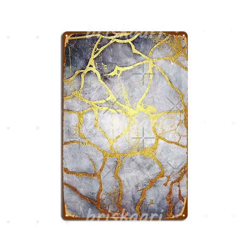 Kintsugi распознавание красоты металлические знаки настенная живопись клубная