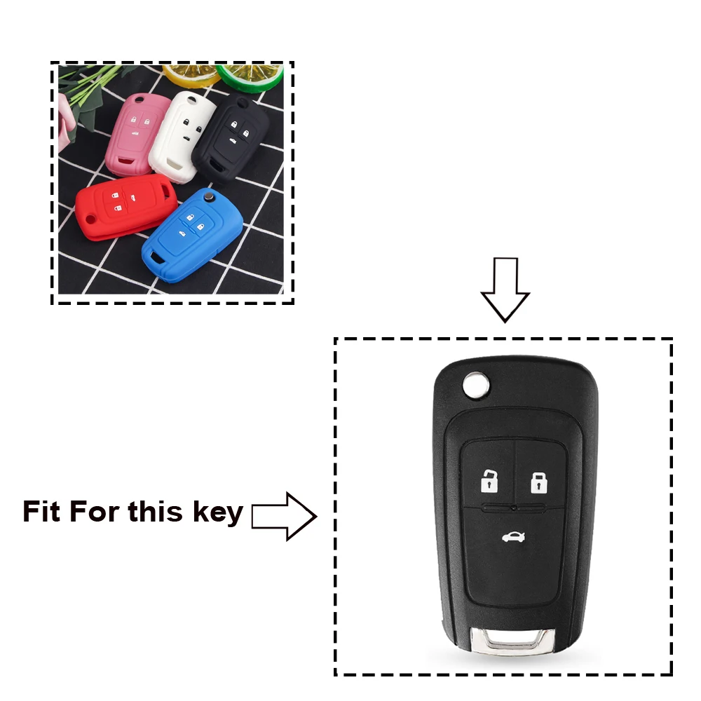 KEYYOU 3 кнопки силиконовый чехол для ключей от машины Chevrolet Buick OPEL VAUXHALL Astra J Corsa E Insignia