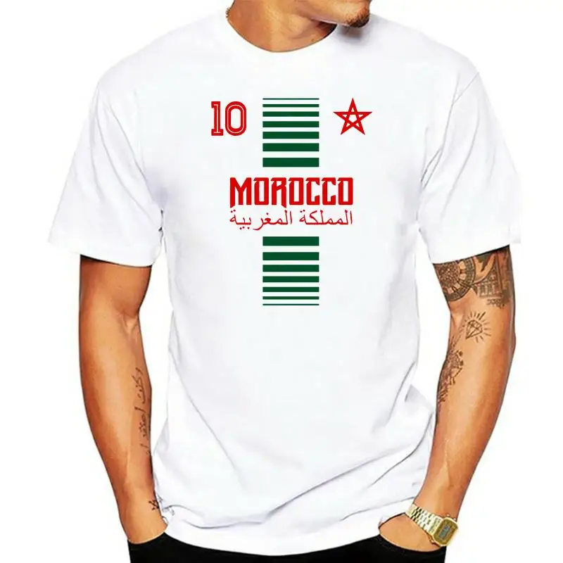 

Национальная футболка Sporter Марокко 10 Sporter Африка звезда новый летний Стиль печать хлопок O шеи Футболка с коротким рукавом