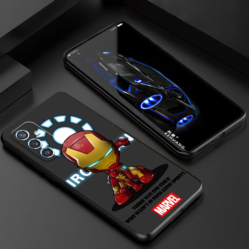 

Marvel Cartoon Spiderman For Samsung M11 M12 Phone Case Black Liquid Silicon Soft Back Funda