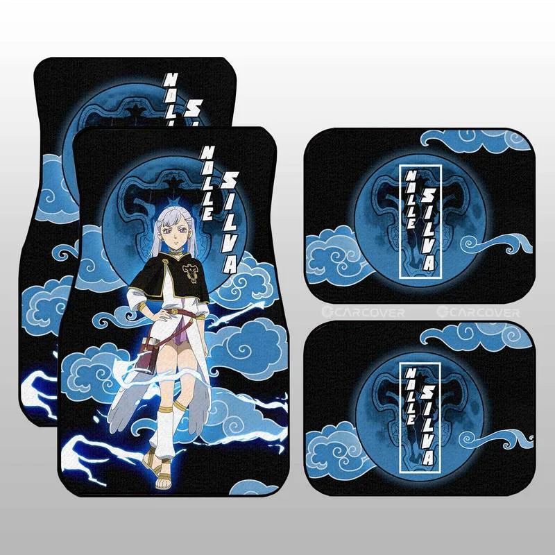 

Silva Noelle Car Floor Mats Custom Black Clover Anime Car Accessories 4PCs Pack