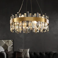 luxury crystal led chandeliers for living room dining bedroom roundoval gold hanging lamp indoor lighting lamparas fixtures