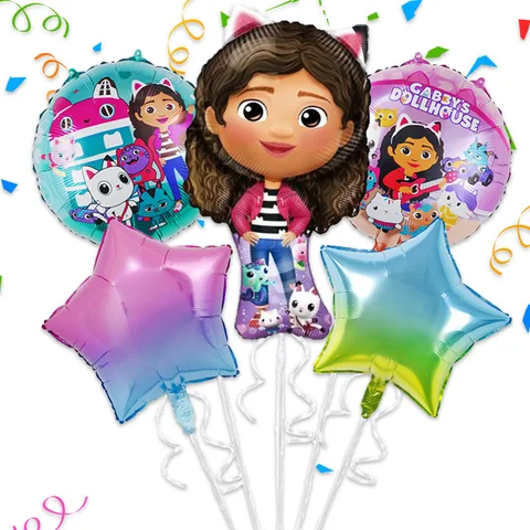 Gabby Dollhouse Cats Birthday Decoration Balloon Balloon de unică folosință pentru pisici Baloane pentru copii Gabby Doll Casă Figuri pentru petreceri