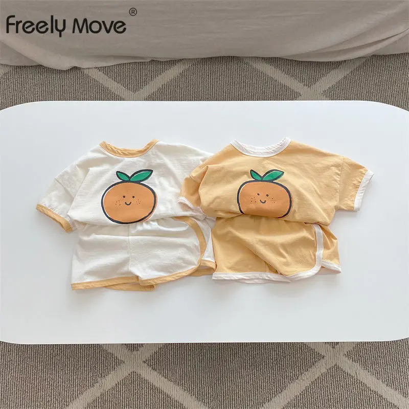 

2023 Summer Infant Baby Girls Boys Tops and Shorts Set Cartoon Print Short Sleeve Romper Short Pants Children Clothes