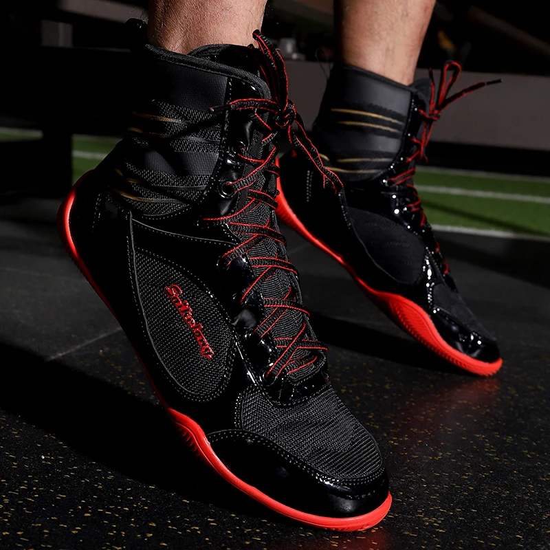 Unisex Wrestling Shoes Men's Boxing Wrestling Training Shoes Non-Slip Lace-Up Sneakers Professional Boxing Shoes Men Size 35-46