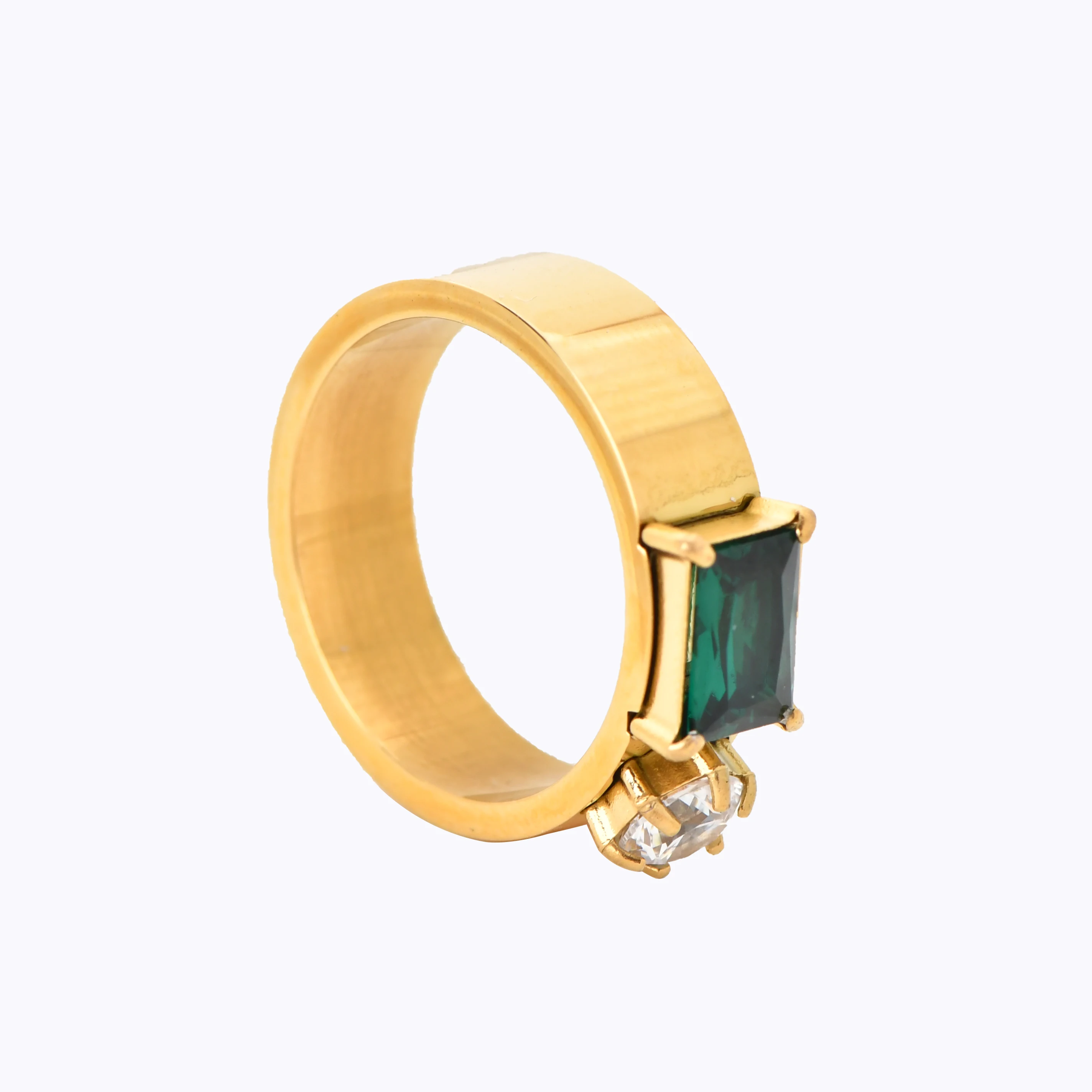 Трансграничное французское ретро изумрудное кольцо с цирконом Aaa элитное модное